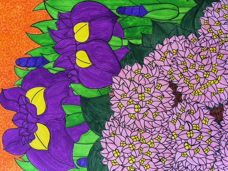 『花菖蒲と沈丁花』