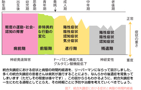 図7．統合失調症における症状と病態の時間的経過